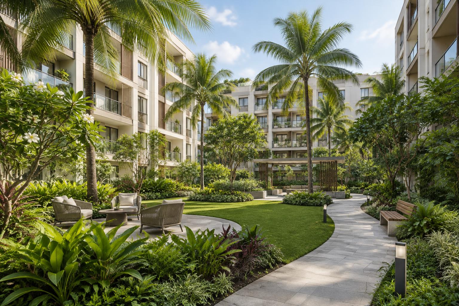 Landscaped open spaces — artist's impression