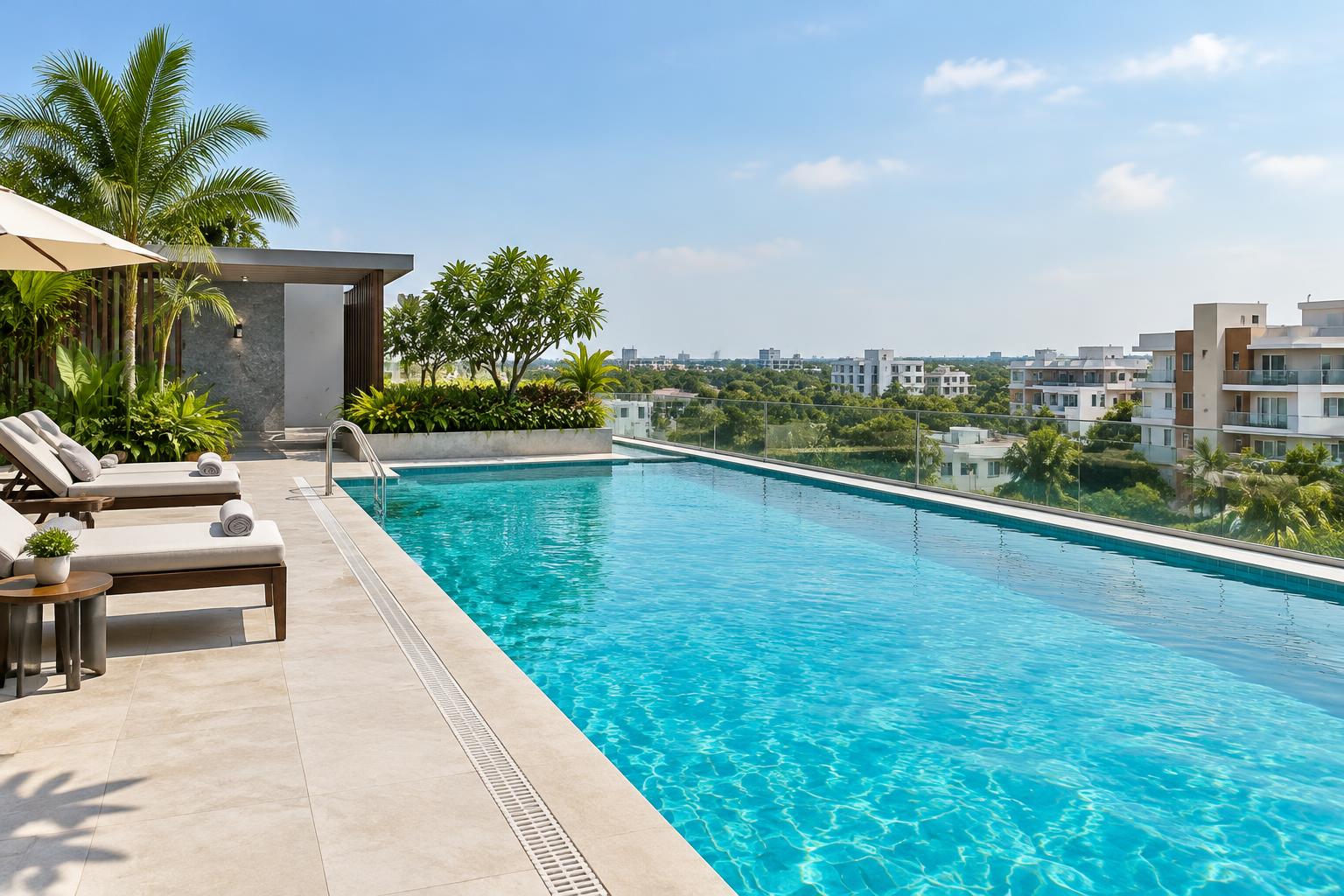 Rooftop swimming pool — artist's impression